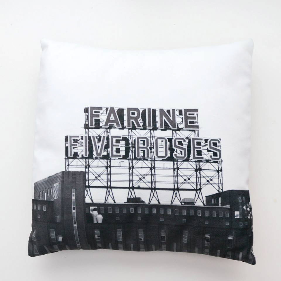 Cushion Covers — Iconique Series in Black & White (Farine Five Roses)