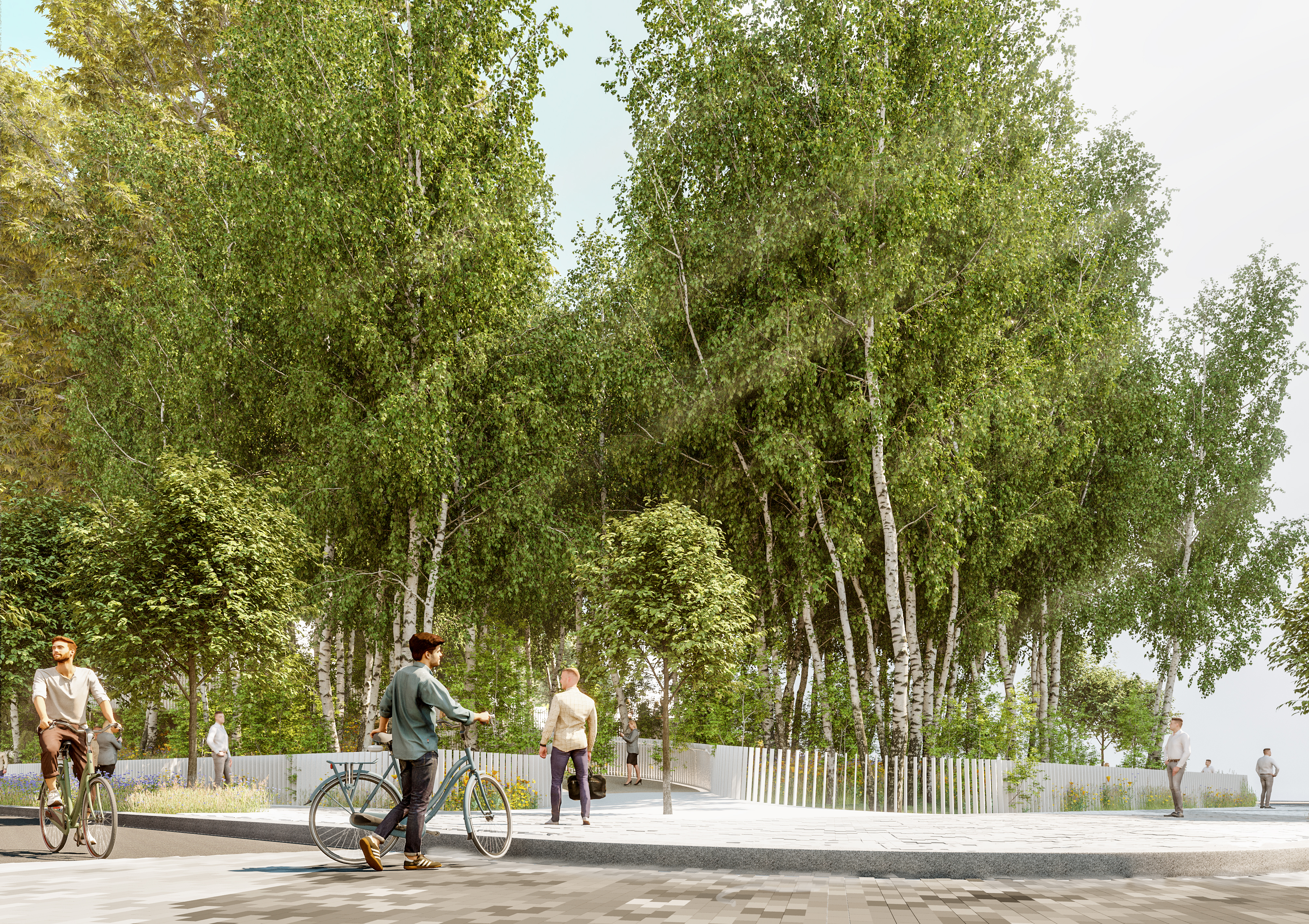 Access to the Urban Woodland and Walkway, corner De Bleury and Du Président-Kennedy