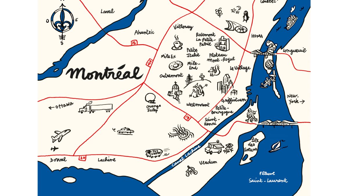 Postcard, Greeting Card and Art Print — Images de Montréal (Montréal Map)