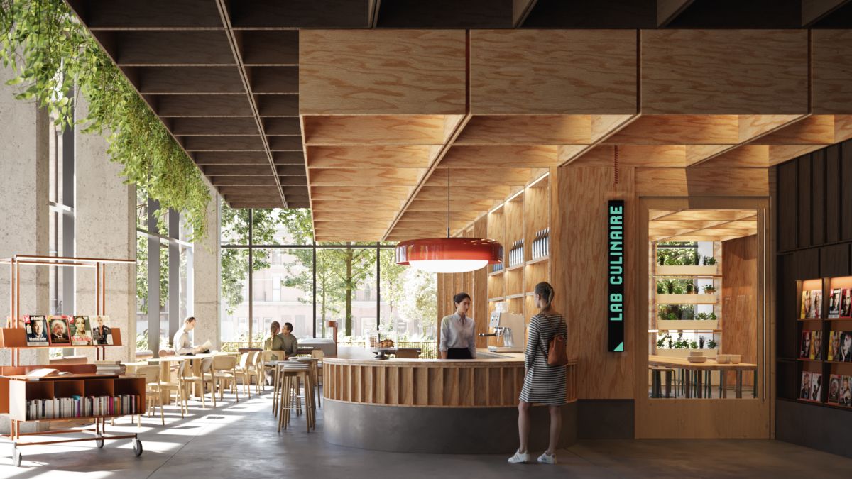 Entrance: Café, Express Library and Labo Culinaire 