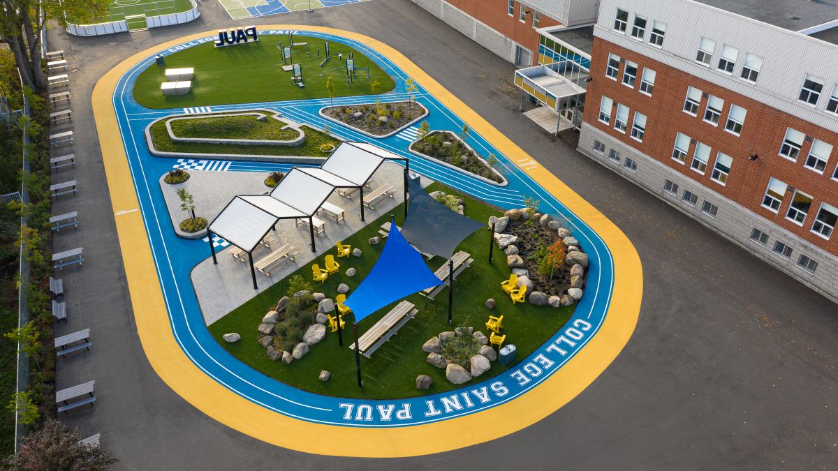 Courtyard, Collège Saint-Paul, Varennes, 2020 Courtyard, Collège Saint-Paul, Varennes, 2020