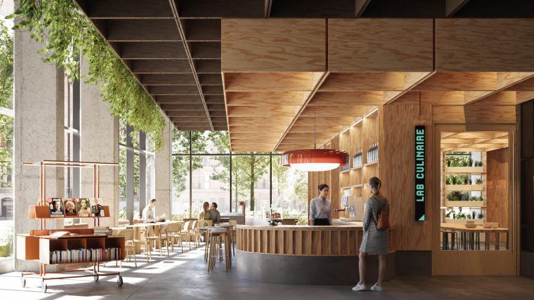 Entrance: Café, Express Library and Labo Culinaire 