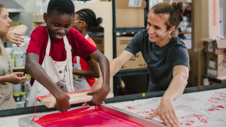 Côte-des-Neiges Intercultural Library, screenprinting workshop, August 16, 2016