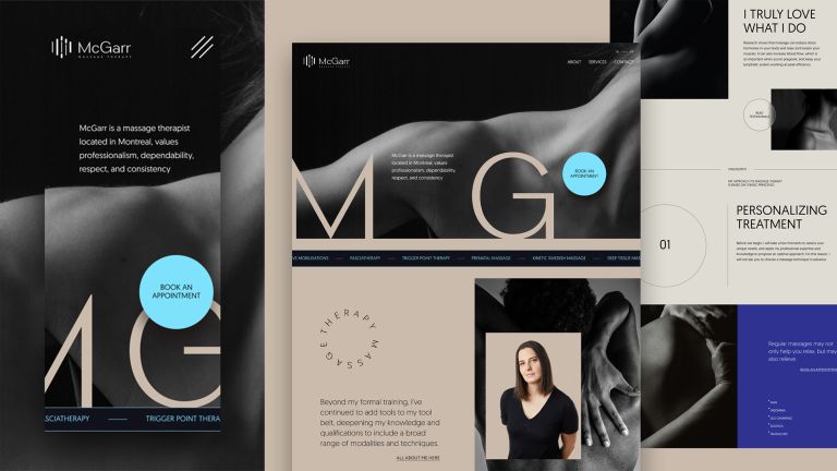 Brand Identity and Website, Massage McGarr, 2022