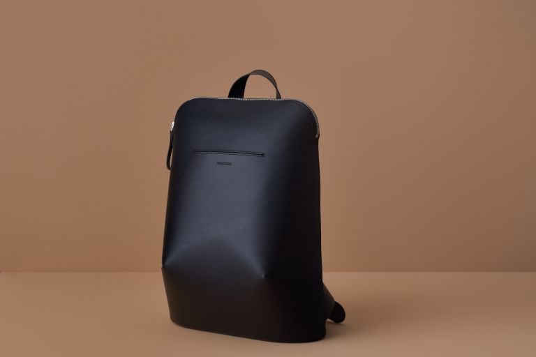 Weiss Black Leather Backpack