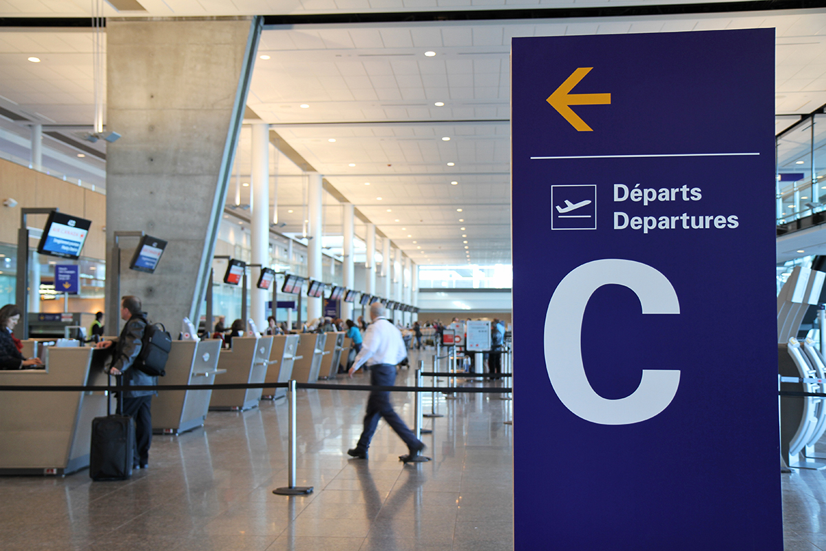 Montréal-Trudeau International Airport signage, Montreal, 2001-2018