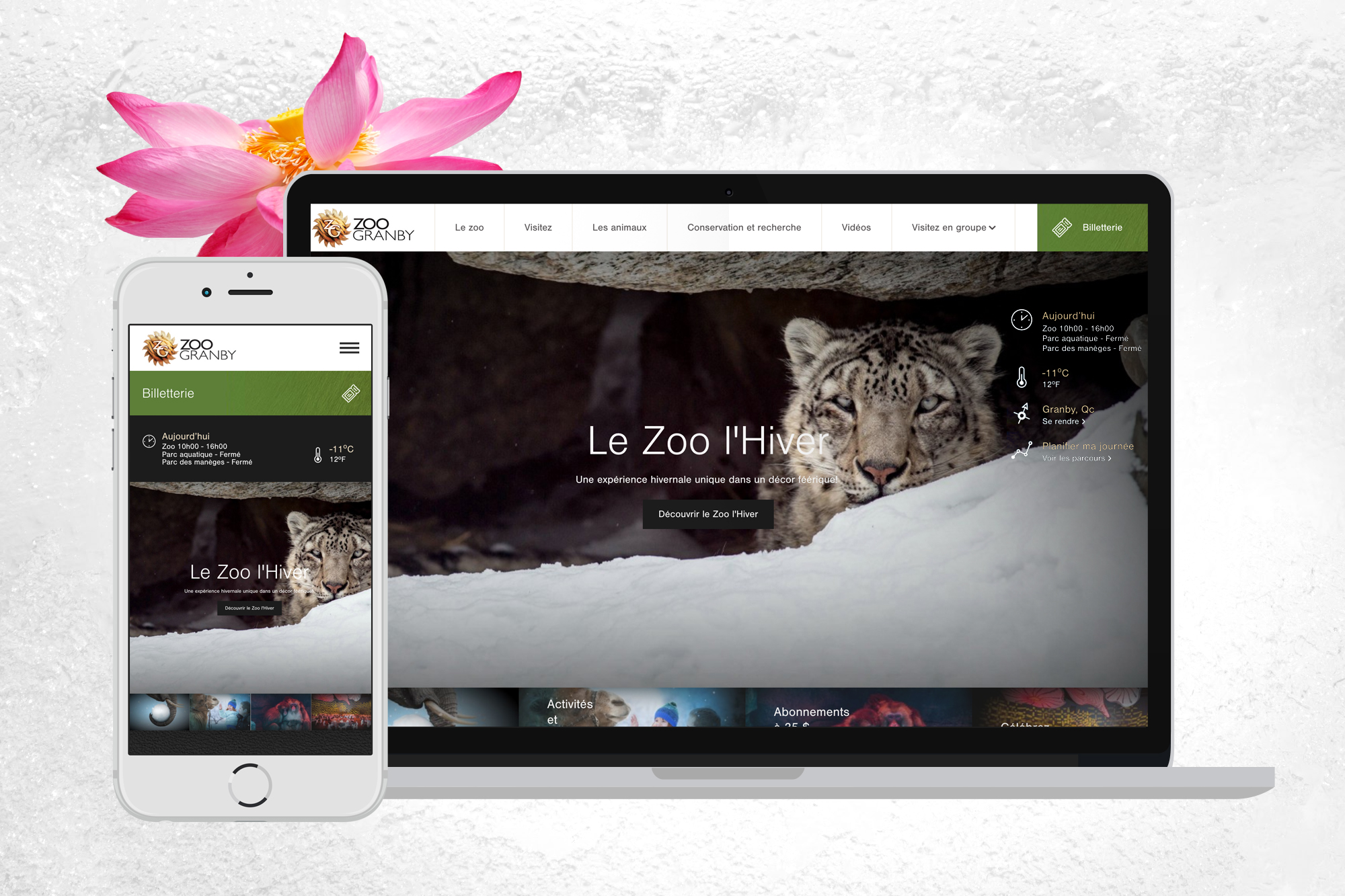 Zoo de Granby website, Montréal, 2016