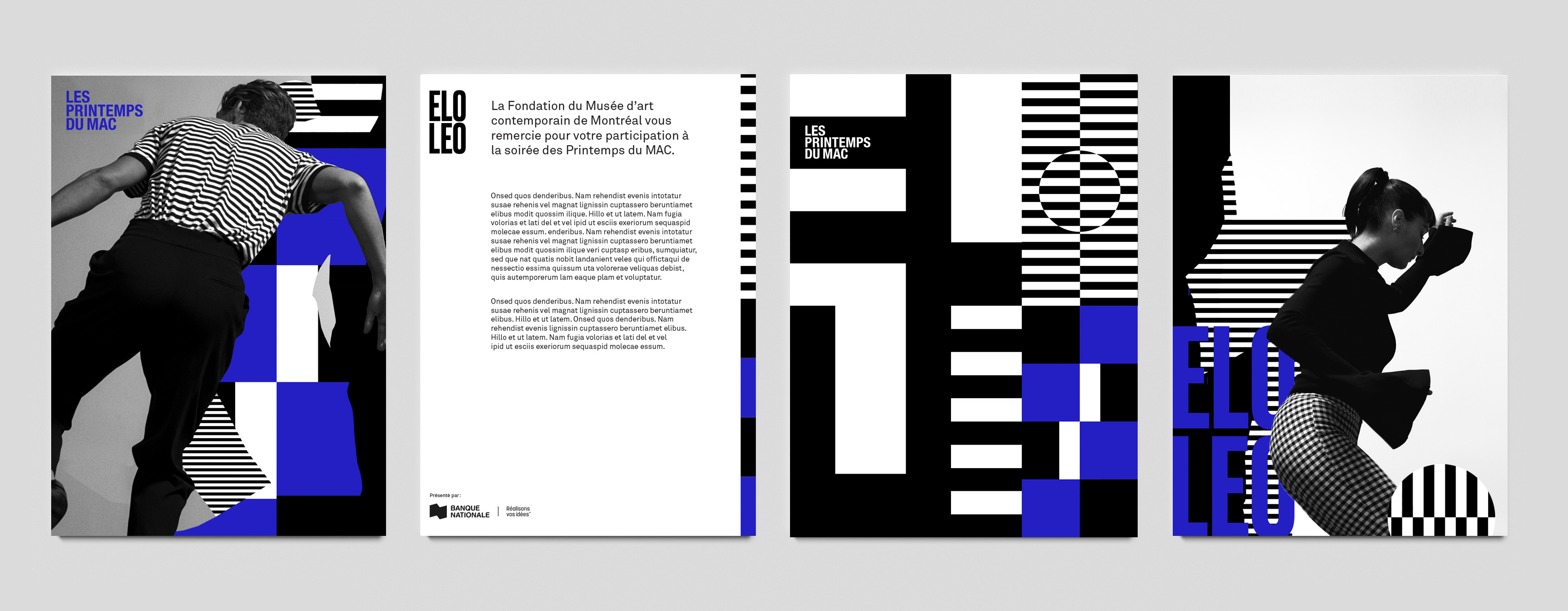 ELO LEO graphic identity, 12th edition of Printemps du MAC, Montréal, 2018