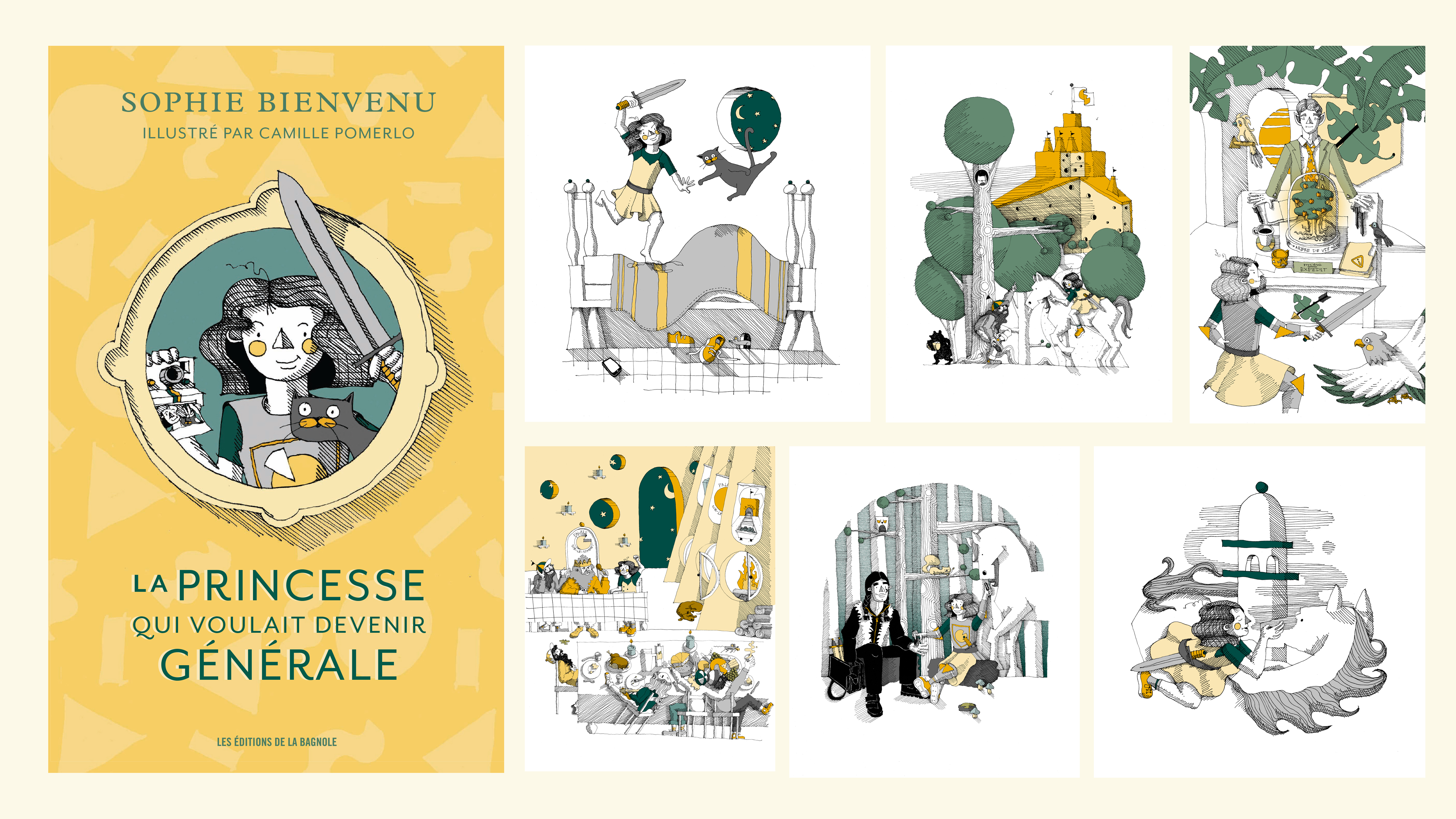 Illustrations for La princesse qui voulait devenir générale, Montréal, 2017