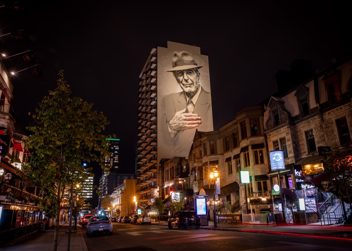 Leonard Cohen Mural, Montréal, 2019