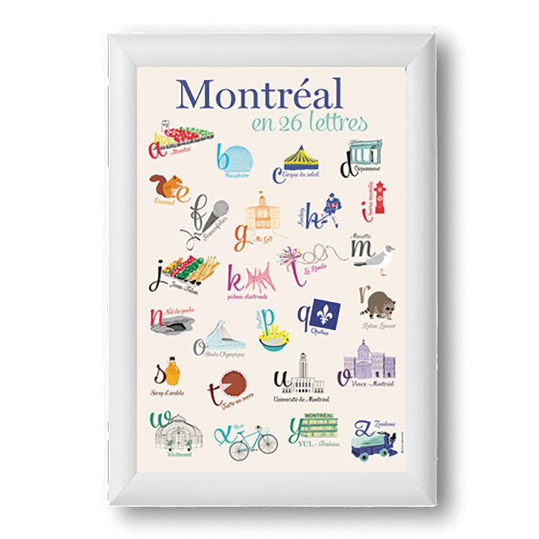 Affiche Montréal en 26 lettres