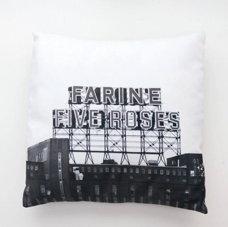 Cushion Covers — Iconique Series in Black & White (Farine Five Roses)