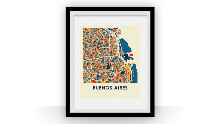 Affiche de la carte de Buenos Aires, 2014