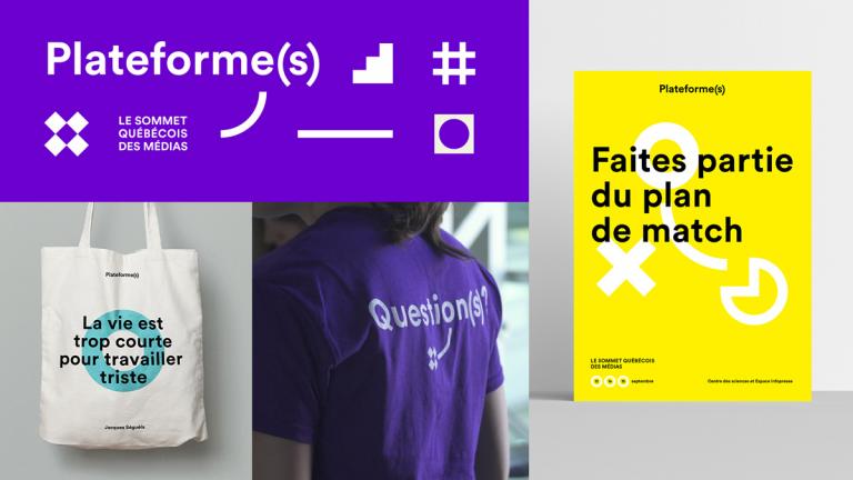 Plateforme(s) - Le Sommet québécois des médias, graphic identity, Montréal, 2017