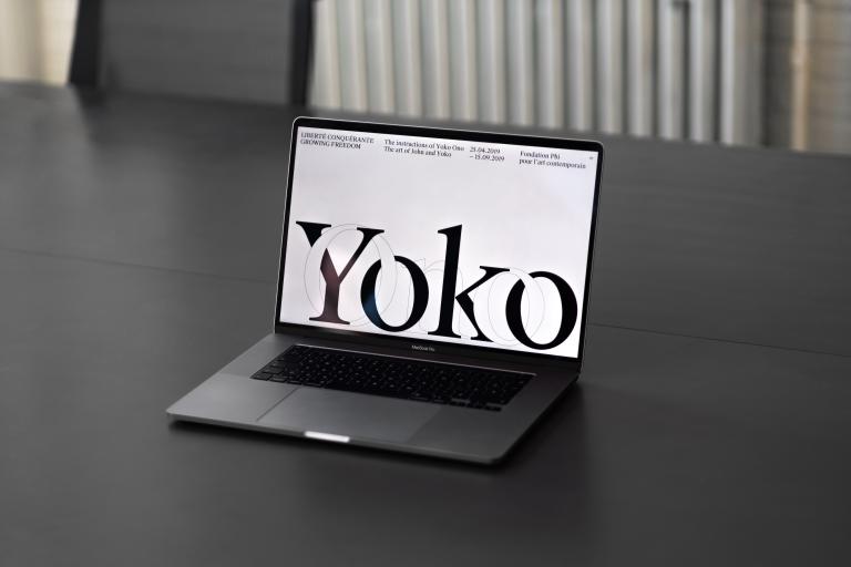 Identité, campagne et site web, Yoko Ono : Liberté conquérante, Fondation Phi pour l’art contemporain, Montréal, 2019