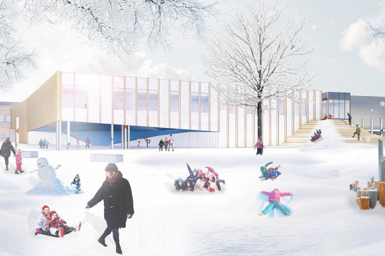 Concours Lab-École, agrandissement de l'école primaire Pierre-Elliott-Trudeau, Gatineau, 2020