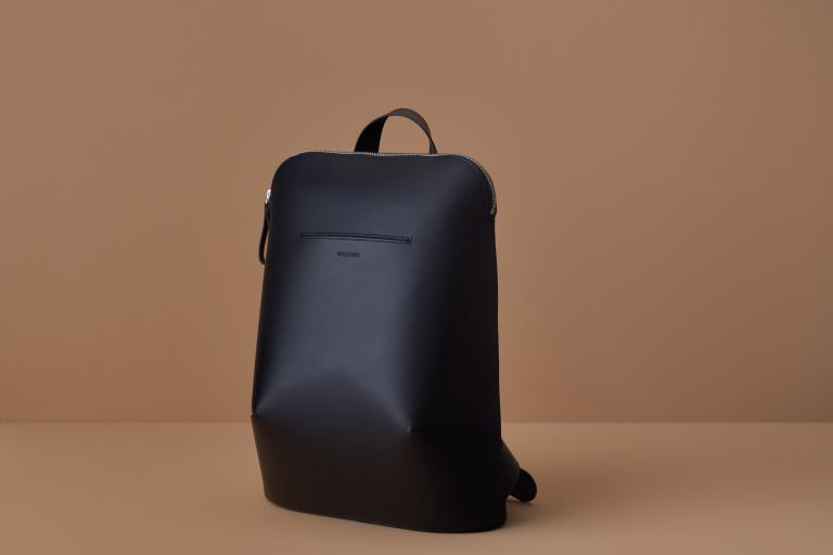 Weiss Black Leather Backpack