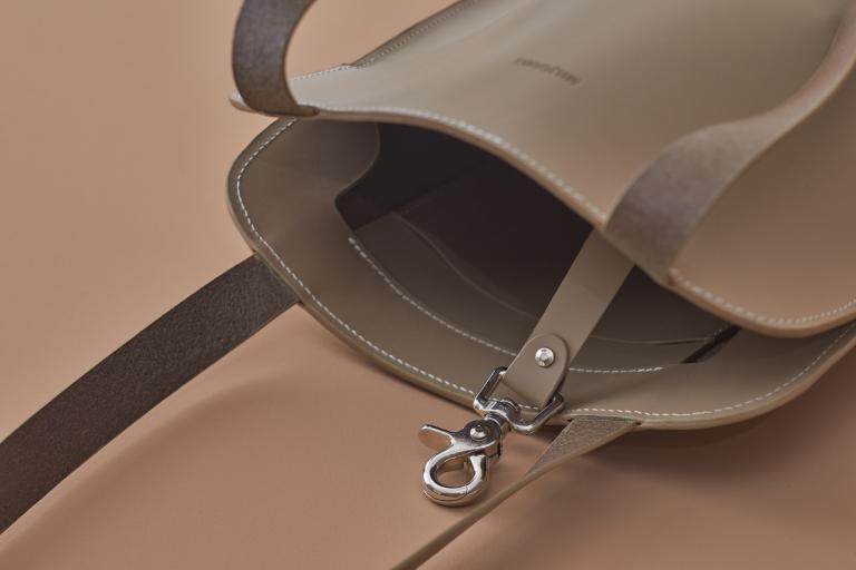 Roby Taupe Leather Tote Bag