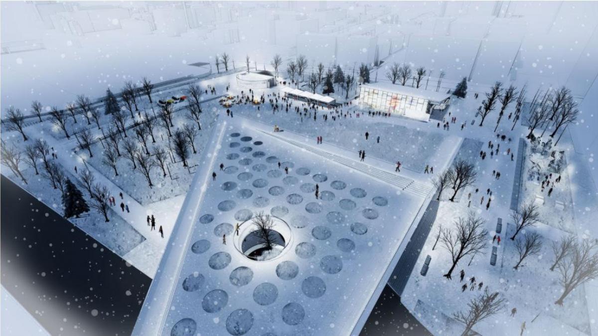 Guiding Principle 1 – Winter view of Place des Montréalaises