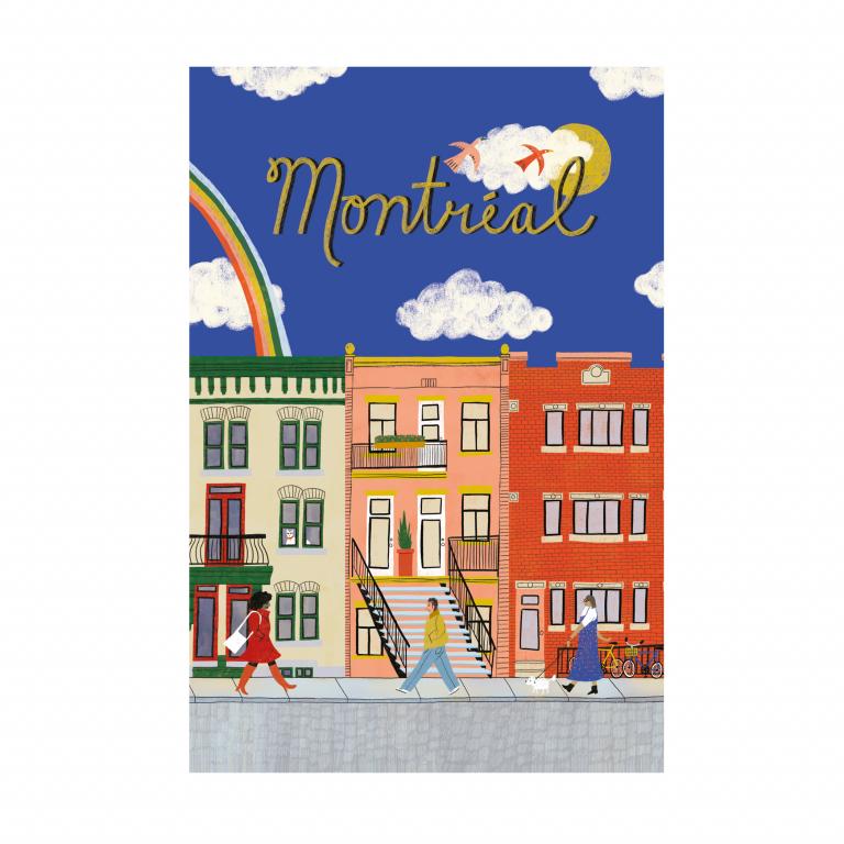 Carte postale, carte de souhaits et affichette — Images de Montréal (Montréal Triplex)
