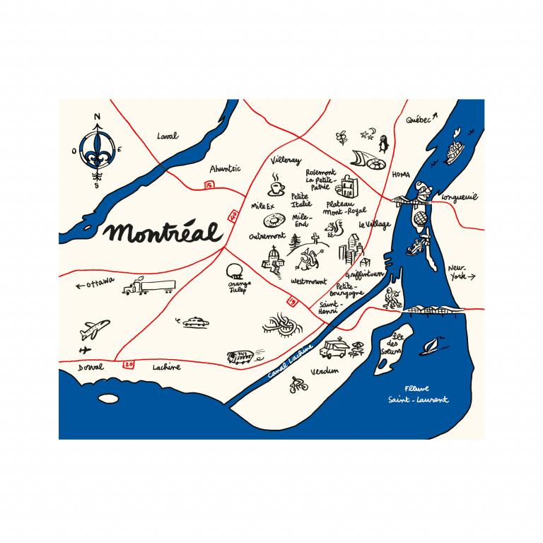 Postcard, Greeting Card and Art Print — Images de Montréal (Montréal Map)
