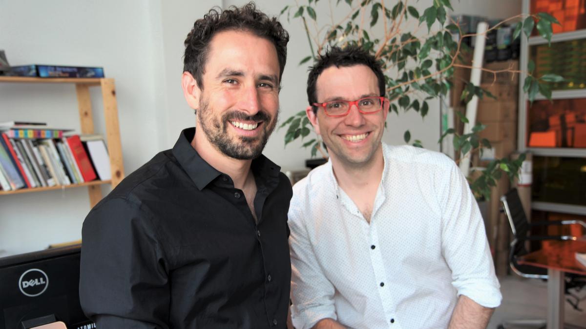 De gauche à droite : Louis-Xavier Gagnon-Lebrun et Félix Dagenais, concepteurs, fondateurs d’ATOMIC3