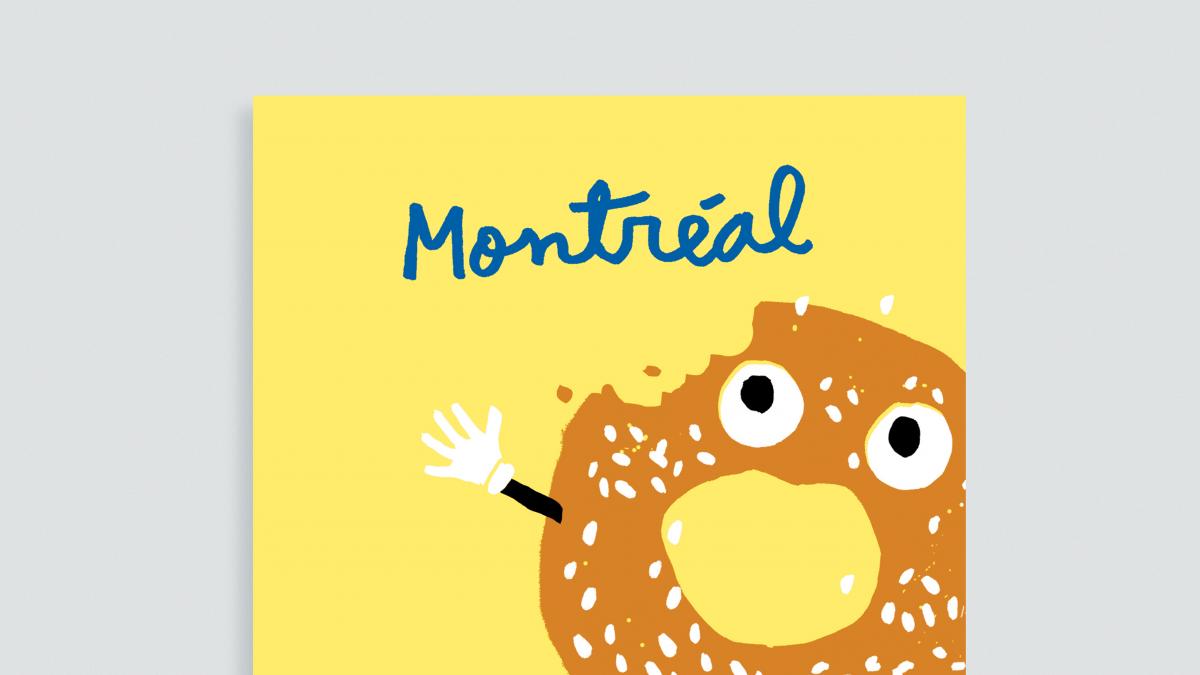 Carte postale, carte de souhaits et affichette — Images de Montréal (Bagel)